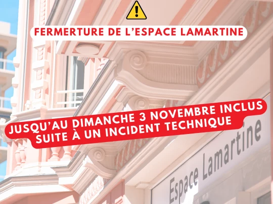 Aperçu de l'actualité Fermeture temporaire de l'Espace Lamartine