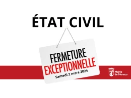 Aperçu de l'actualité Fermeture exceptionnelle de l'État Civil samedi 2 mars 2024