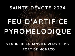 Aperçu de l'actualité Feu d'artifice pyromélodique à l'occasion de la Sainte-Dévote 2024