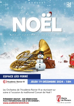 Affiche de l'événement Concert de Noël de l'Académie Rainier III