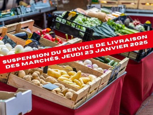 Aperçu de l'actualité Suspension du service de livraison des marchés  Jeudi 23 janvier 2025   