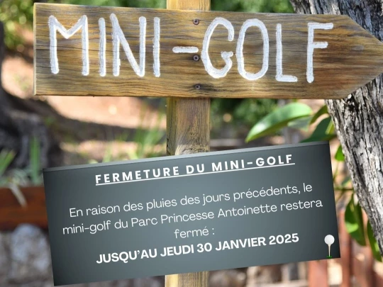 Aperçu de l'actualité Fermeture du mini-golf du Parc Princesse Antoinette