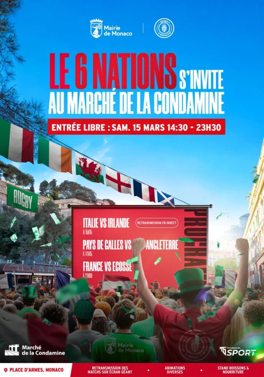 Retransmission du Tournoi des 6 Nations au Marché de la Condamine