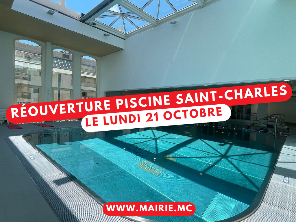 Réouverture de la Piscine Saint-Charles le lundi 21 octobre 2024