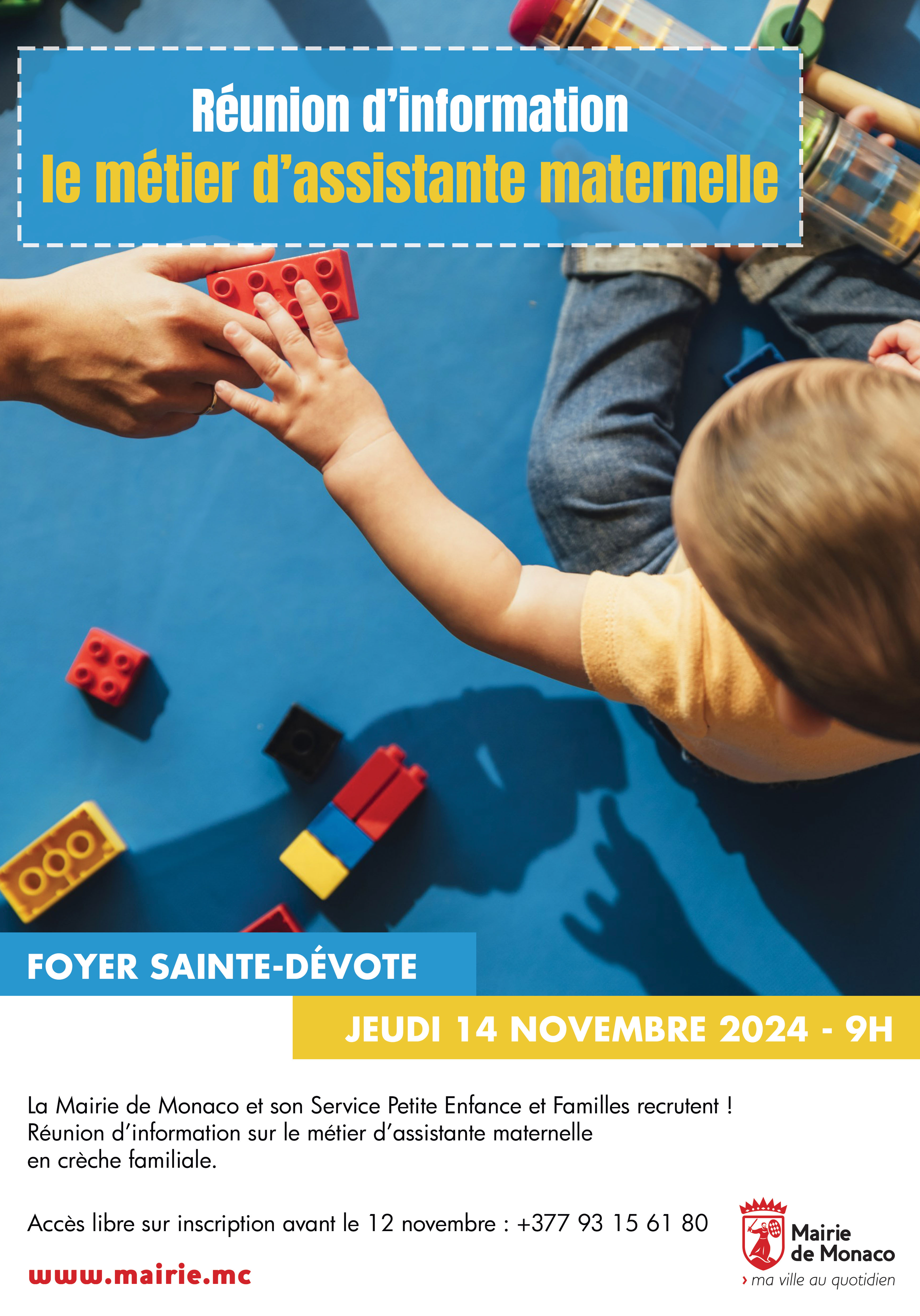 Affiche de l'événement Réunion d'information  sur le métier d'assistante maternelle