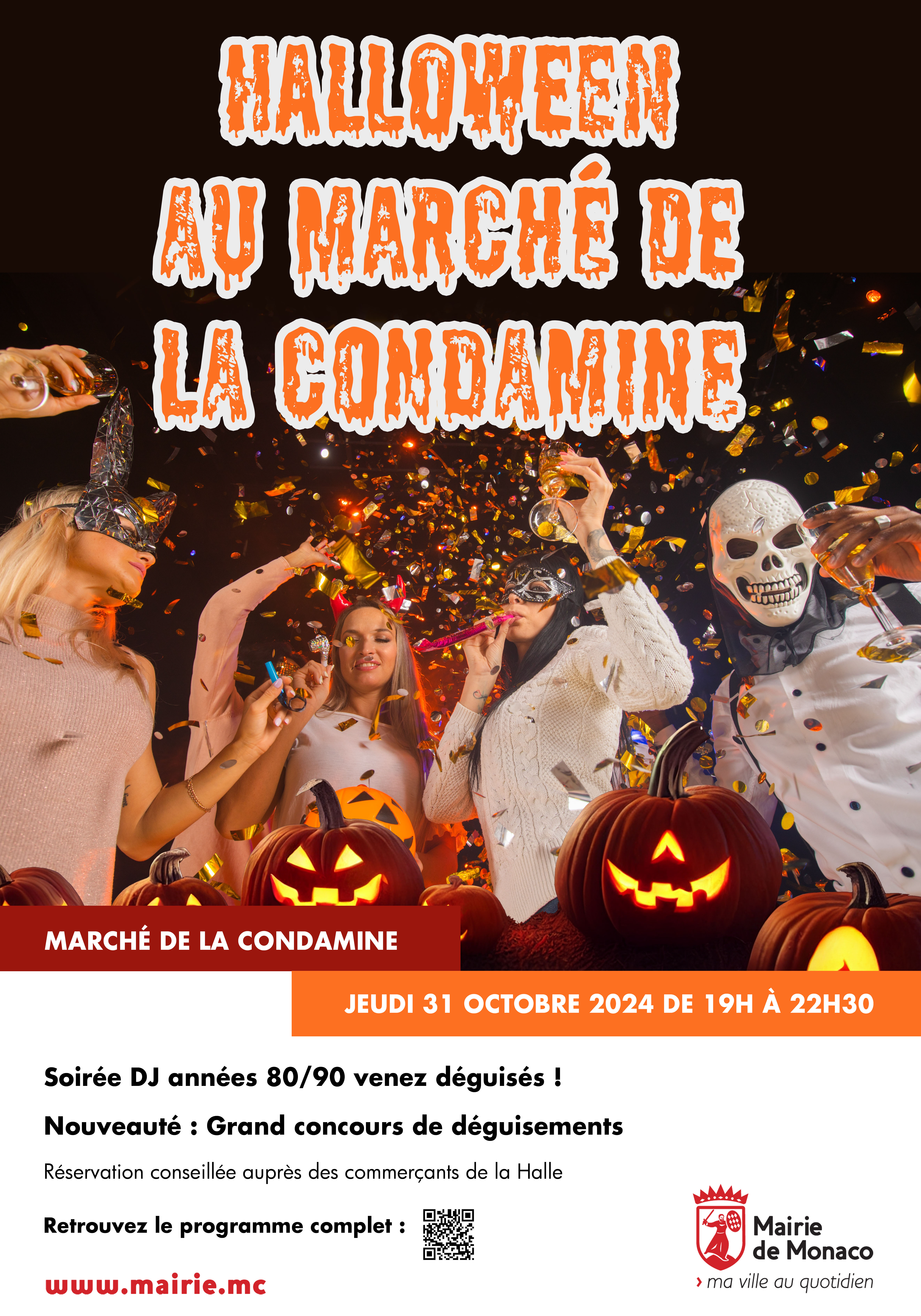 Affiche de l'événement Halloween au marché de la Condamine