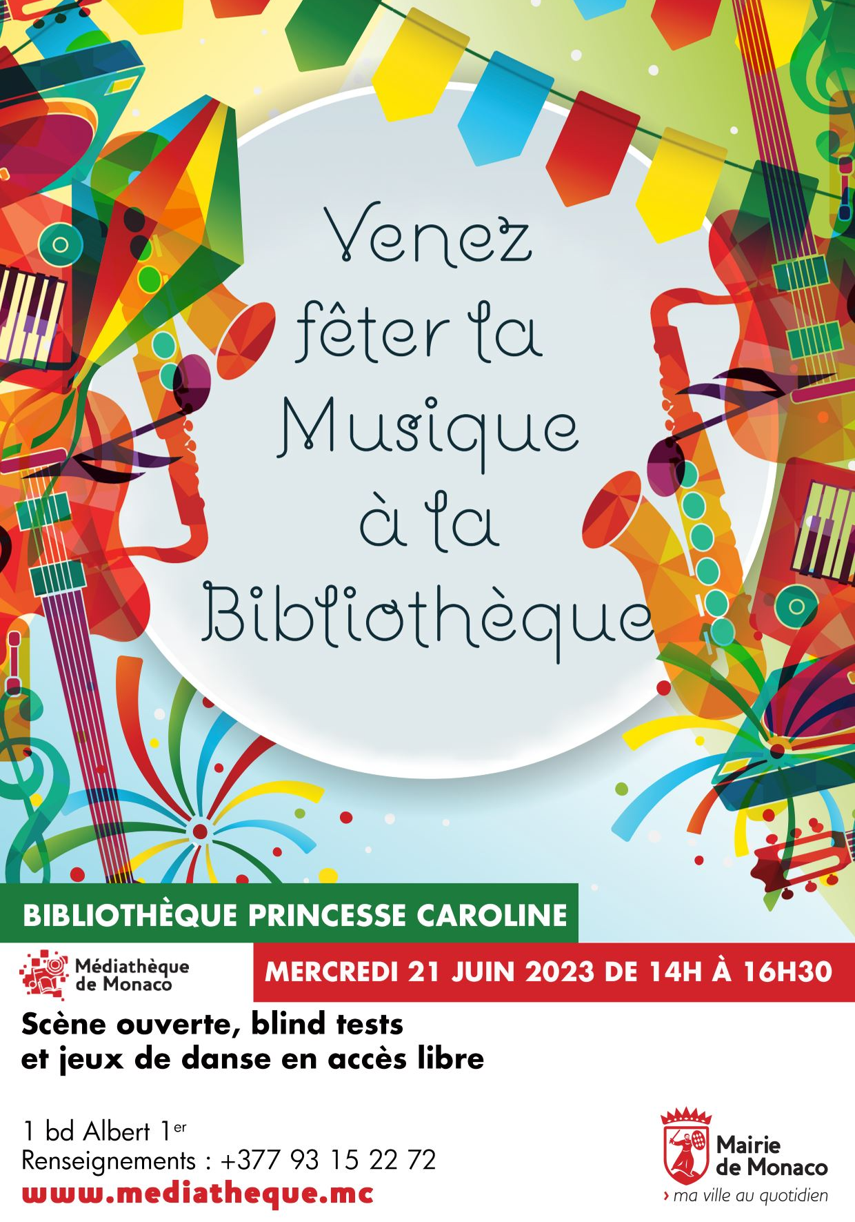 Affiche de l'événement Venez fêter la Musique à la Bibliothèque