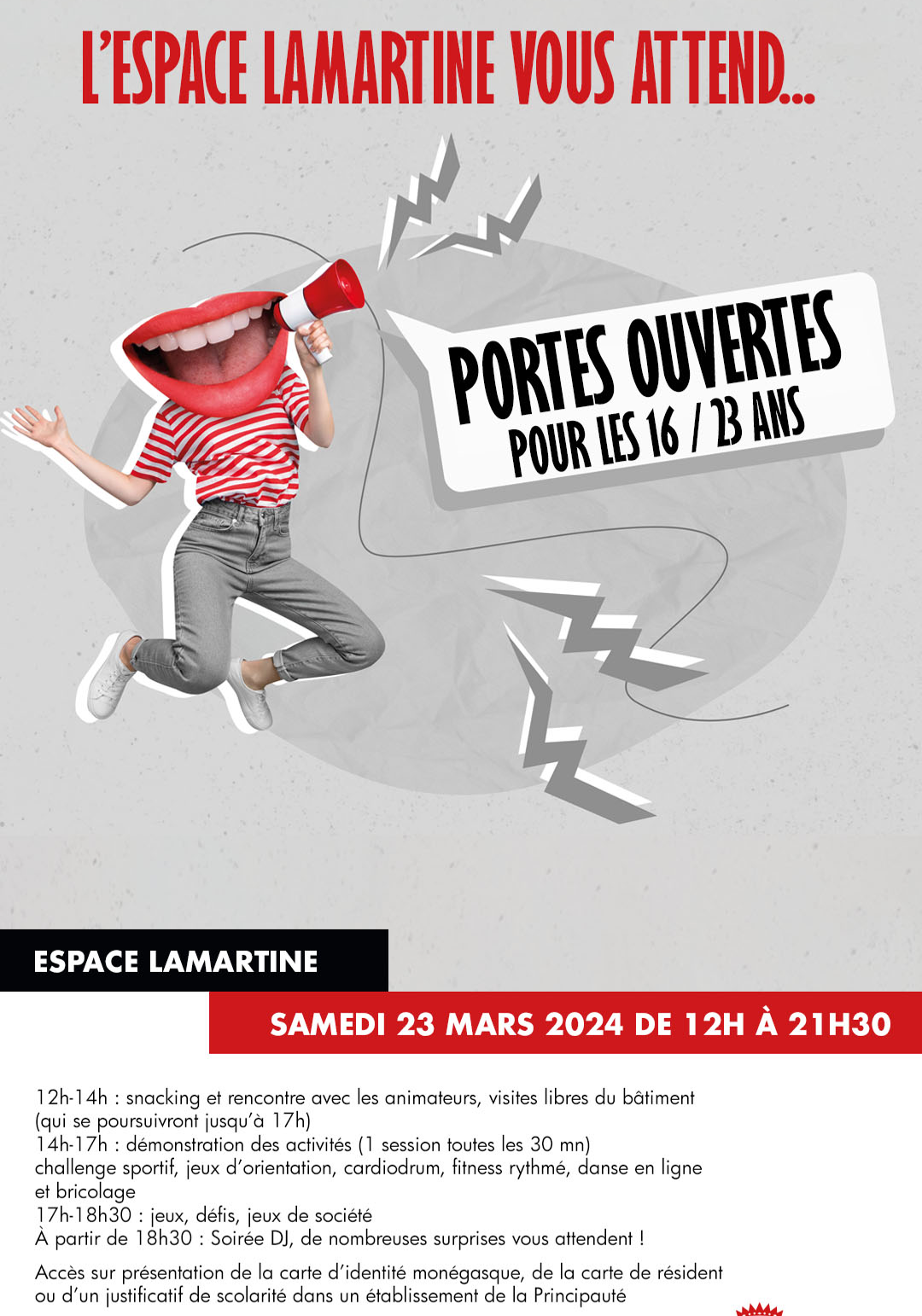 Affiche de l'événement Portes ouvertes de l'Espace Lamartine pour les 16/23 ans